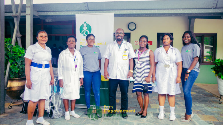 Fern Empowerment Foundation donates wheelchairs to Shai Osudoku District Hospital, spends time with children at Paediatric Ward